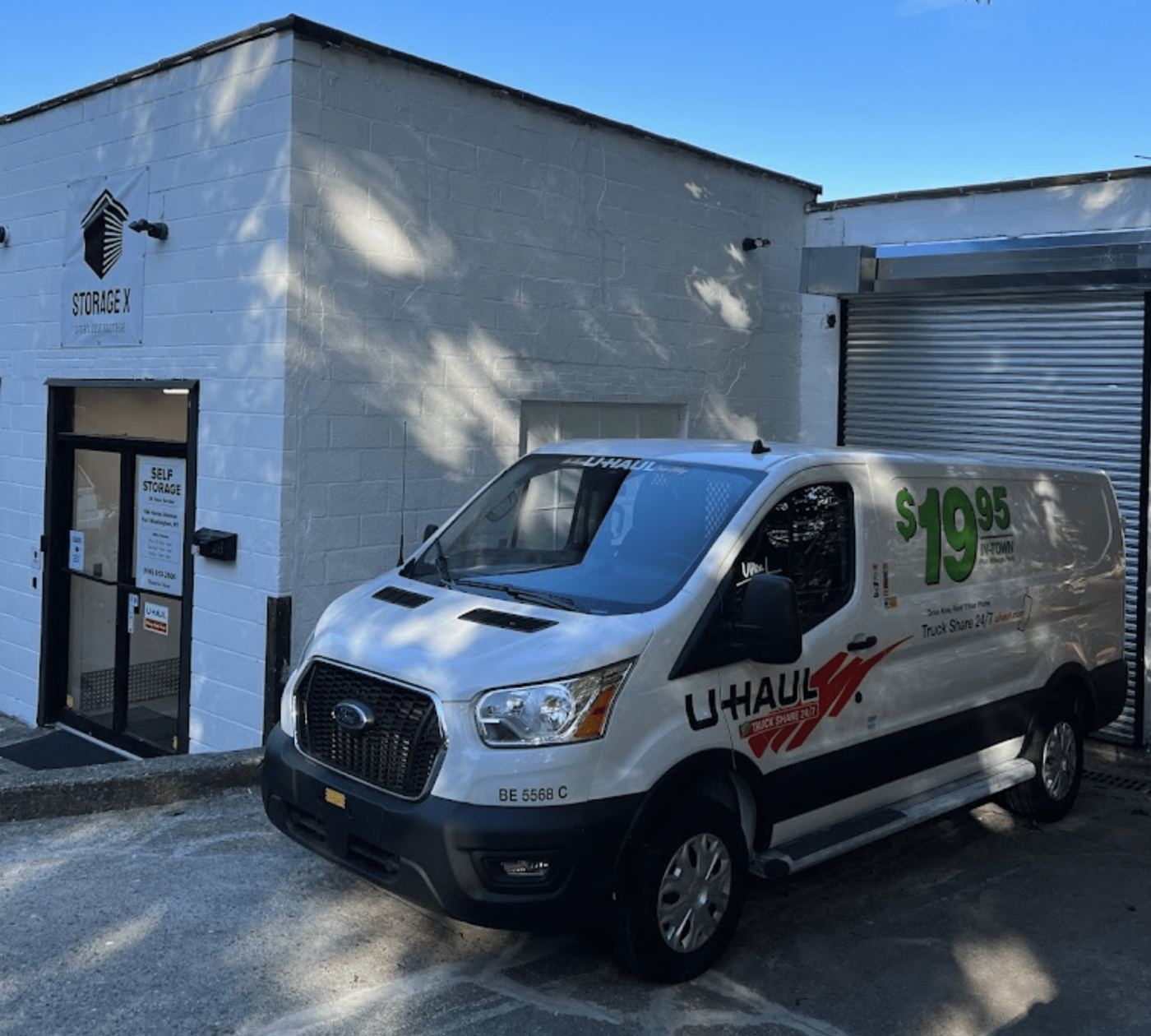 U-Haul cargo van at Storage X